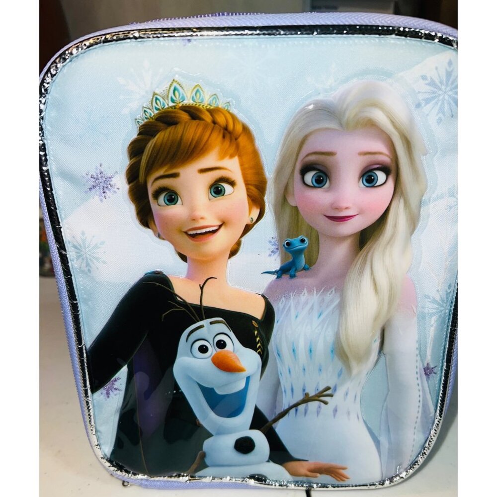 New Disney Frozen Anna & Elsa Lunch Bag With Silver Trim Insulated